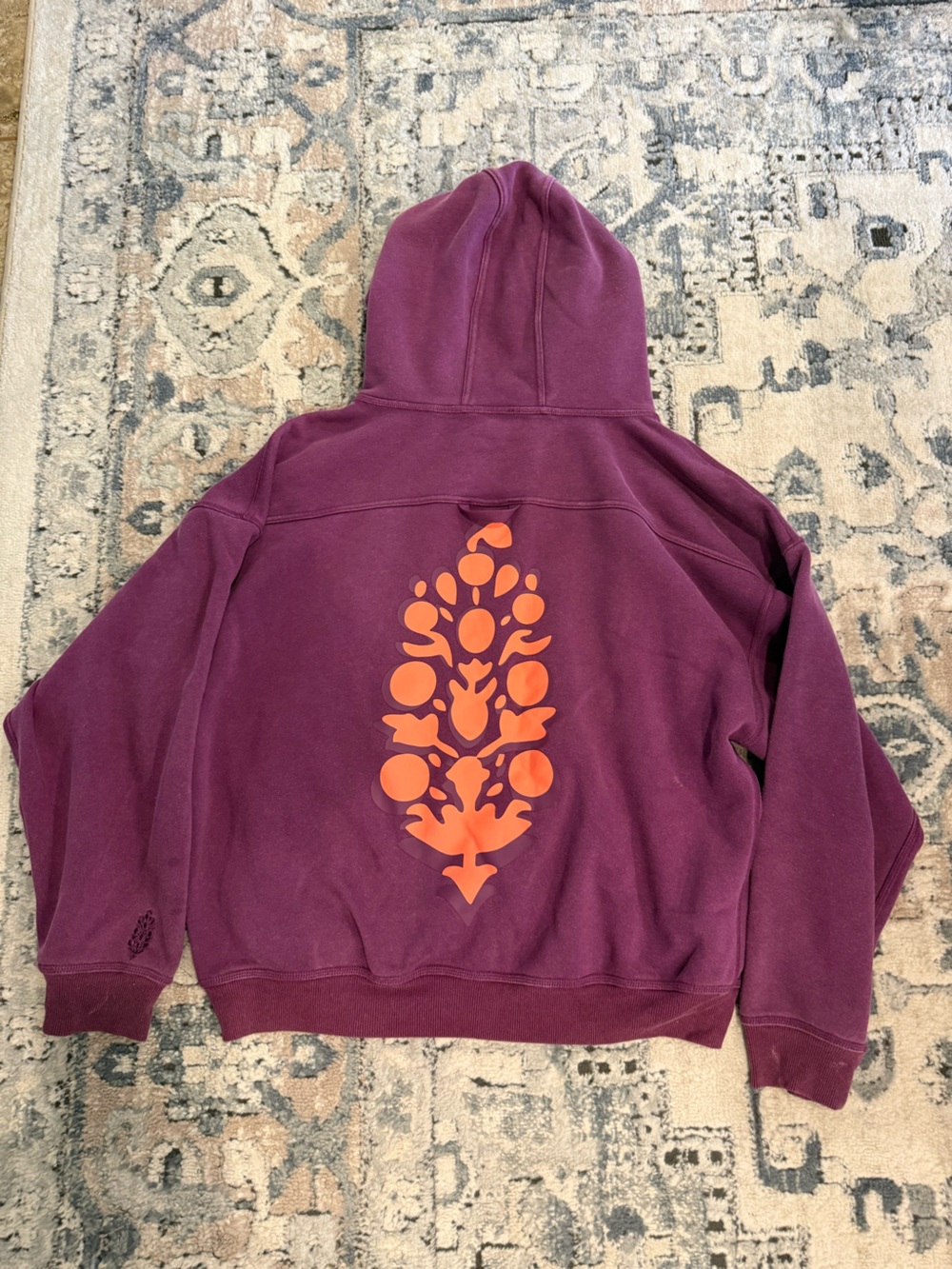 FP Movement by Free People Plum Hoodie with Orange Graphic